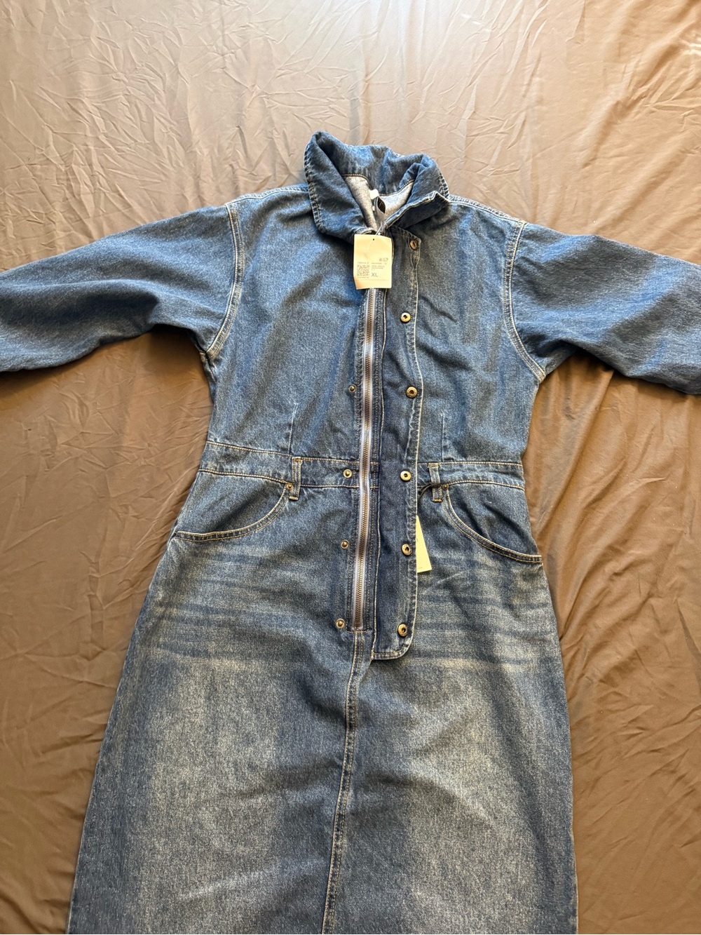 Forever 21 Blue Denim Maxi Shirt Dress